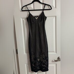 VTG Arden B black lace bodycon midi dress - XS